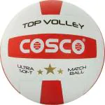 Cosco 15033 Top Volley, White/Red, Size 4