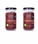 VISHNU DELIGHT Cocoa Flavoured Almonds Jar240gm Badam Giri, Rich in Vitamin & Protein, High in Fiber Real Nuts with Zero Cholesterol, Gluten Free Evening Snack (Pack of 2-120G EACH)