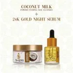 THE QUINN Coconut Milk Powder Foaming Face Cleanser (60 gm) with 24 K Gold Night Serum (20 gm) Combo pack