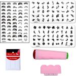 Royalkart Nail Art Stamping Jumbo Image Plate D.I.Y With Double-Sided Stamper, Metal Scraper, 5pcs Double-Sided Dotting Tool