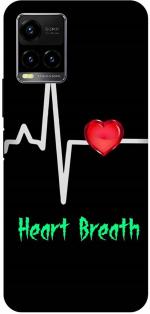 Zepboom Vivo T1X, V2143 Black Plastic Heart Break Ecg Line Printed Dual Protection Back Cover