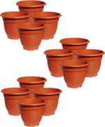 GreenLove New Gardening Big Size Gamla Pot Plastic For Terrace Garden & Balcony Planters Plant Container Set (Pack Of 12, Plastic)