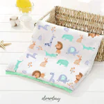 Elementary 100% Organic Muslin Cotton Reversible Baby Dohar Animal World Blanket - Multicolor