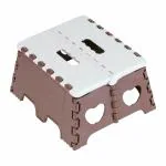 Faverito New Plastic Folding Stool Brown & White 7 Inch Portable Stool (150 kg Capacity)