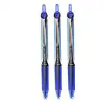 Pilot Hi-Tecpoint V5 RT Extra Fine Point Liquid Ink Pen | Tip Size - 0.5MM | Retractable and Refillable | Dimpled Rubber Grip with Unique Dimple Tip Technology | Ink Colour - Blue | Pack of 3