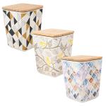 Earthism Eco-Friendly Bamboo Fibre Canister / Storage Container Air Tight 1000 ml- Pack of 3