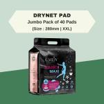 Cailin Care Extra Dry & Comfort Sanitary Napkin Sanitary Pads (Total 40 Pads| XXL| 280mm)