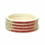 Suprimo Fashion Handemade Lakh Jaipuri Bangle Set Chudiyan Lac Bangles For Women Set of 4 (2.8 Size)