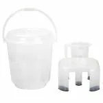 Regalo Bathroom Plastic Bucket, Transparent, 25L, Stool, 301, Transparent, Small and Mug, Transparent, 1 LTR. Set of 3