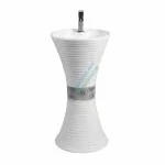 Vardhman Ceramics One Piece Wash Basin Pedestal Free Standing-KOLAN-03