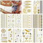 Maycreate Gold Tattoo Sticker Creative Element Temporary Tattoos Stickers Golden Tatto Assorted Henna Art - Azxo2-15Nfyp4