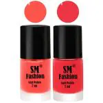 SM FASHION Long Lasting Nail Polish | Nail Paint Combo 7 ml Each) - Set of 2 Baby Pink-Rose Pink