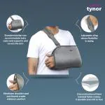 Tynor Pouch Arm Sling Baggy, Grey, Large, 1 Unit