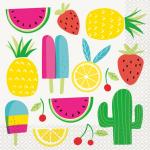 Tiki Times Sweet & Succulent Luncheon Napkins Pack of 16 for Luau/Hawaiian Theme Parties