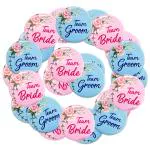 Zyozique Team Groom & Team Bride Badges Combo - Badges for Bride, Family & Friends (Pack Of 24)