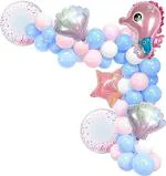 Grand Shop Multicolor Aluminium, Rubber Sea Horse, Sea Shell, Star Foil Balloons, Transparent Bubble Balloon, Latex Balloons, Balloon Arch Strip, Glue Dot Tape