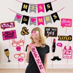 Zyozique Bachelorette Party Kit - Sash, BannerPhoto Booth, Eye Glass (Pack of 18)