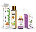 GO WOO Pack of 2 Clary Sage Essential Oil and Fenugreek Carrier Oil-100% Natural Oil For Hair 110ML