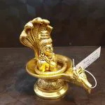 vgocart Brass Shivan face on Lingam with Nandhi and Snake idol- 5.5 Inch