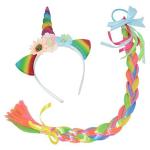 The Party Store Unicorn theme set of Hairband & Ponytail
