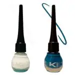 KINDED Teal Green and White Pearl Waterproof Smudgeproof Longlasting Liquid Eye Liner, 5 ml - Pack of 2