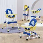 TONY STARK Folding Baby High Chair Recline Height Adjustable Feeding Seat for Kids, Toddler