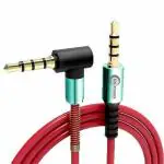 BS Power Stereo Aux Cable with 4 Poles 3.5mm jack Male to Male auxiliary cable Compatible with Car, Speakers, Headphones, laptops, music Systems Etc.(3.2 feet)