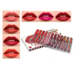TopFinder Matte Lipstick Set, Multicolor, Compact Size, Transfer Proof, Long Lasting Creamy Soft Texture Liquid Smooth Touch - Pack Of 12pc/Box- 5ML