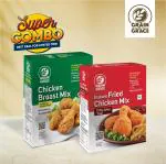 GRAIN 'N' GRACE Chicken Broast Mix - Authentic Arabic Treat 350g + Instant Fried Chicken Mix 200g