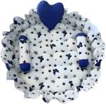 Babysparsh Cotton Baby Bed Sized Bedding Set (Blue and White)