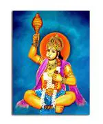 Tamatina Multicolor Modern Art Lord Hanuman Abstract Unframed Art Canvas Painting - 13X10 Inch