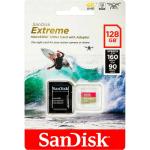 SanDisk 128GB Extreme microSDXC UHS-I Memory Card with Adapter - C10, U3, V30, 4K, 5K, A2, Micro SD Card - SDSQXAA-128G-GN6MA