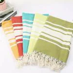 Homeleven Turkish Towel 100% Cotton Beach Towel Cotton Throws, Sofa Throws Quick Drying Soft Durable Absorbent Towel for Bath, Travel, Gym, Beach, Pool, and Yoga Extra Large Pack of 2 (Multicolor) - 87x183 CM