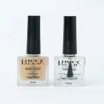 LUNNA Nail Care Combo, Base and Top Coat for Stronger and Healthier Nails, Set of 2, High Gloss, Shine, Non-Toxic, Vegan, 10ml each