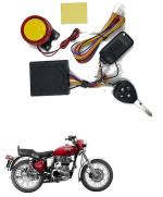 Qiisx Tubeless Motorcycle/Bike Alarm Security System Button Remote Key Anti-Theft Alarm with Dual Remote Control for Royal Enfield Bullet Electra Twinspark