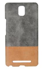 Gorogue Grey, Brown Faux Leather Back Case Cover For Gionee Marathon M5 Plus