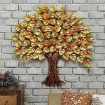 Antaryuga Home And Bazaar Heart Leaf Tree Wrought Iron Rajasthani Ethnic Handcrafted Heart Leaf Tree Wall Hanging Art Decor, 31 X 2 X 34 Inch