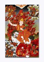 Tamatina Multicolor Thangka Dorje Shugden Buddhism Traditional Art Canvas Painting - 24X16 Inch