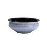 Caffeine Gray, Brown Stoneware Serving Bowl