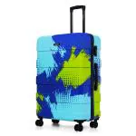 Nasher Miles Jet Set Go Real Hard-Sided Printed Check-in Luggage Blue Green 75cm Trolley Bag