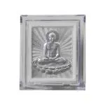 HEM JEWELS Pure Silver Jain Mahaveer Bhagwan Frame For Gift & Home Decor (2.5x3 Inch) (Pack of 1)