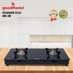 goodflame Runner Eco 2B MS BK Toughened Glass 2 Brass Burner Gas Stove(Manual Ignition) Glass Manual Gas Stove