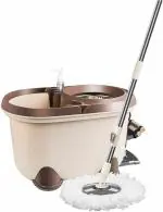 LEMBAR Spin Squeeze Mop With Bucket Handfree Wringing Floor Mop Cleaning Tool