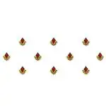 Comet Busters Red With Gold Beads Diamond Shaped Bindi For Women