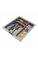 SmartSlide Grey Polyvinyl Chloride Cutlery Tray for Kitchen Drawer 15x9inch