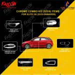 FALCON CAR CHROME ACCESSORIES COMBO KIT FOR ELITE i20 2019 ONWARDS