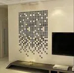 Wall1Ders Black Square Acrylic Wall Mirror Stickers - 300 Pcs, 3 cm