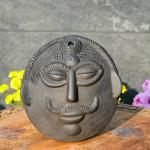 CreateYourTaste Wall Decor Terracotta Clay Masks for Home Interior Balcony Styling (Design 5, Black Beauty)