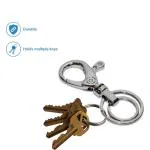 StealODeal Silver Full Metal Buckle Hook Double Ring Key Chain