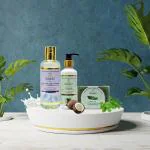 Rushi Khadi Combo Pack Goat Milk With Protein Shampoo And Coconut Conditioner With Neem Tulsi Soap